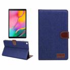 For Samsung Tab A7 Lite T220 / T225 Denim Texture PC Horizontal Flip Leather Protective Case, with Holder & Card Slots & Wallet & Photo Frame(Dark Blue) - 1