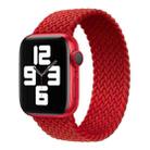 Metal Head Braided Nylon Solid Color Watch Band For Apple Watch Ultra 49mm / Series 8&7 45mm / SE 2&6&SE&5&4 44mm / 3&2&1 42mm, Size:M 155mm(Red) - 1