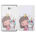 For Samsung Galaxy Tab A 10.1 T580N/T585C Dual-folding Coloured Drawing Voltage Horizontal Flip PU Leather Case with Holder(Girl Unicorn) - 1