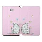 For Samsung Galaxy Tab A 10.1 T580N/T585C Dual-folding Coloured Drawing Voltage Horizontal Flip PU Leather Case with Holder(Butterfly Cat) - 1