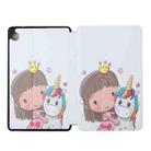 For Huawei Mate Pad T8-8.0 Dual-folding Coloured Drawing Voltage Horizontal Flip PU Leather Case with Holder(Girl Unicorn) - 1