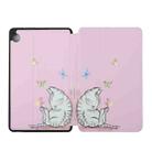 For Huawei Mate Pad T8-8.0 Dual-folding Coloured Drawing Voltage Horizontal Flip PU Leather Case with Holder(Butterfly Cat) - 1