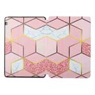 For Huawei MediaPad T3 9.6 / Honor Play 2 Dual-folding Coloured Drawing Voltage Horizontal Flip PU Leather Case with Holder(Pink Gilt Marble) - 1