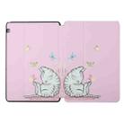 For Huawei MediaPad T3 9.6 / Honor Play 2 Dual-folding Coloured Drawing Voltage Horizontal Flip PU Leather Case with Holder(Butterfly Cat) - 1