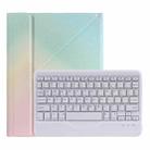 B07 Splittable Bluetooth Keyboard Leather Tablet Case with Triangle Holder & Pen Slot For iPad 9.7 2018 & 2017 / Pro 9.7 / Air 2(Gradient Rainbow) - 1
