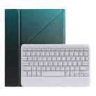 B07 Splittable Bluetooth Keyboard Leather Tablet Case with Triangle Holder & Pen Slot For iPad 9.7 2018 & 2017 / Pro 9.7 / Air 2(Gradient Dark Green) - 1