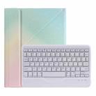 B011 Splittable Bluetooth Keyboard Leather Tablet Case with Triangle Holder & Pen Slot For iPad Pro 11 inch 2021 & 2020 & 2018 / Air 4 10.9 inch(Gradient Rainbow) - 1