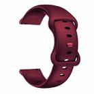 20mm For Samsung Galaxy Watch Active 3 41mm Butterfly Buckle Silicone Watch Band(Wine Red) - 1
