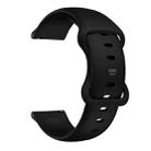 22mm For Samsung Galaxy Watch Active 3 45mm Butterfly Buckle Silicone Watch Band(Black) - 1