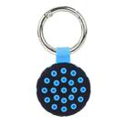 Dot Anti-scratch Shockproof Silicone Protective Cover Case with Keychain Hook Loop For AirTag(Blue+Black) - 1