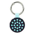 Dot Anti-scratch Shockproof Silicone Protective Cover Case with Keychain Hook Loop For AirTag(Light Blue+Black) - 1
