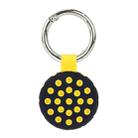 Dot Anti-scratch Shockproof Silicone Protective Cover Case with Keychain Hook Loop For AirTag(Yellow+Black) - 1