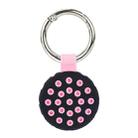 Dot Anti-scratch Shockproof Silicone Protective Cover Case with Keychain Hook Loop For AirTag(Pink+Black) - 1