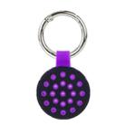 Dot Anti-scratch Shockproof Silicone Protective Cover Case with Keychain Hook Loop For AirTag(Purple+Black) - 1