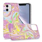 For iPhone 11 Laser Glitter Watercolor Pattern Shockproof Protective Case (FD5) - 1