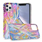 For iPhone 11 Pro Max Laser Glitter Watercolor Pattern Shockproof Protective Case (FD1) - 1