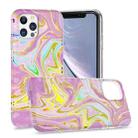 For iPhone 11 Pro Max Laser Glitter Watercolor Pattern Shockproof Protective Case (FD5) - 1