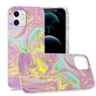 For iPhone 12 mini Laser Glitter Watercolor Pattern Shockproof Protective Case (FD5) - 1