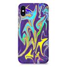 For iPhone X / XS Laser Glitter Watercolor Pattern Shockproof Protective Case(FD3) - 3