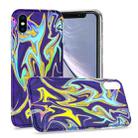 For iPhone XS Max Laser Glitter Watercolor Pattern Shockproof Protective Case(FD3) - 1