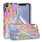 For iPhone XR Laser Glitter Watercolor Pattern Shockproof Protective Case(FD1) - 1