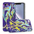 For iPhone XR Laser Glitter Watercolor Pattern Shockproof Protective Case(FD3) - 1