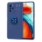 For Xiaomi Redmi Note 10 Pro China Metal Ring Holder 360 Degree Rotating TPU Case(Blue+Blue) - 1