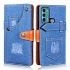 For Motorola Moto G60 / Moto G40 Fusion Denim Horizontal Flip Leather Case with Holder & Card Slot & Wallet(Dark Blue) - 1