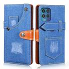 For Motorola Moto G100 Denim Horizontal Flip Leather Case with Holder & Card Slot & Wallet(Dark Blue) - 1