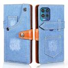 For Motorola Moto G100 Denim Horizontal Flip Leather Case with Holder & Card Slot & Wallet(Light Blue) - 1