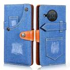 For Nokia X10 / X20 Denim Horizontal Flip Leather Case with Holder & Card Slot & Wallet(Dark Blue) - 1
