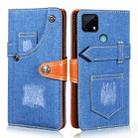 For OPPO Realme Narzo 30A Denim Horizontal Flip Leather Case with Holder & Card Slot & Wallet(Dark Blue) - 1