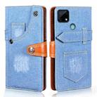 For OPPO Realme Narzo 30A Denim Horizontal Flip Leather Case with Holder & Card Slot & Wallet(Light Blue) - 1