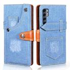 For TCL 20 Pro 5G Denim Horizontal Flip Leather Case with Holder & Card Slot & Wallet(Light Blue) - 1