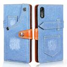 For Wiko Y51 Denim Horizontal Flip Leather Case with Holder & Card Slot & Wallet(Light Blue) - 1