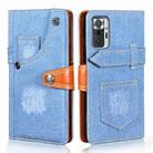 For Xiaomi Redmi Note 10 Pro 5G Denim Horizontal Flip Leather Case with Holder & Card Slot & Wallet(Light Blue) - 1