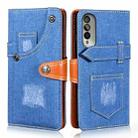 For Honor X20 SE Denim Horizontal Flip Leather Case with Holder & Card Slot & Wallet(Dark Blue) - 1