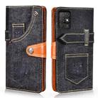 For Honor Play 5T Youth Denim Horizontal Flip Leather Case with Holder & Card Slot & Wallet(Black) - 1