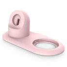 2 In 1 Multi-function Magsafe Charging Stand Holder for Apple Watch / iPhone(Pink) - 1