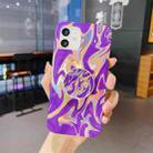 For iPhone 12 mini Laser Glitter Watercolor Pattern Shockproof Protective Case (FD3) - 1