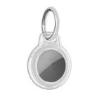 IMD Workmanship PC Transparent Shockproof Protective Cover Case with Keychain Hook Loop For Airtag(White) - 1