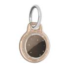IMD Workmanship PC Transparent Shockproof Protective Cover Case with Keychain Hook Loop For Airtag(Glitter Gold) - 1