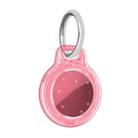 IMD Workmanship PC Transparent Shockproof Protective Cover Case with Keychain Hook Loop For Airtag(Glitter Pink) - 1