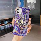 For iPhone 11 Pro Max Laser Glitter Watercolor Pattern Shockproof Protective Case with Folding Holder (FD4) - 1
