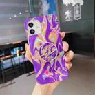 For iPhone 12 mini Laser Glitter Watercolor Pattern Shockproof Protective Case with Folding Holder (FD3) - 1