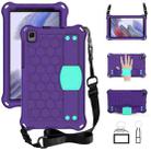 For Samsung Galaxy Tab A7 Lite 8.7 (2021) T220/T225 Honeycomb Design EVA + PC Four Corner Shockproof Protective Case with Strap(Purple+Mint) - 1