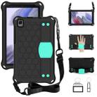 For Samsung Galaxy Tab A7 Lite 8.7 (2021) T220/T225 Honeycomb Design EVA + PC Four Corner Shockproof Protective Case with Strap(Black+Mint) - 1