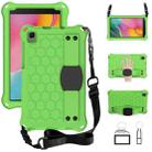 For Samsung Galaxy Tab A 8.0 & S Pen (2019)P200/P205 Honeycomb Design EVA + PC Four Corner Shockproof Protective Case with Strap(Green+Black) - 1