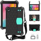 For Samsung Galaxy Tab A 8.0 & S Pen (2019)P200/P205 Honeycomb Design EVA + PC Four Corner Shockproof Protective Case with Strap(Black+Mint) - 1