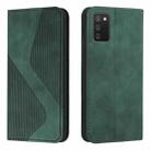 For Samsung Galaxy A02s EU Version Skin Feel Magnetic S-type Solid Color Horizontal Flip Leather Case with Holder & Card Slot & Wallet(Green) - 1